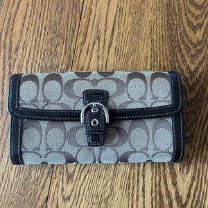Coach Jude and brown Signature Wallet